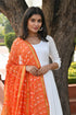 AAHELI TANGERINE BANDHANI DUPATTA AAHELI TANGERINE BANDHANI DUPATTA